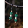 Boucles d'oreilles Aventurine verte et ossements