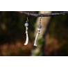 Boucles d'oreilles Aventurine bleue et ossements