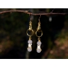 Boucles d'oreilles Quartz rose et ossements