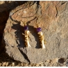 Boucles d'oreilles Améthyste et ossements