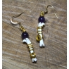 Boucles d'oreilles Améthyste et ossements