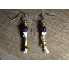 Boucles d'oreilles Améthyste et ossements