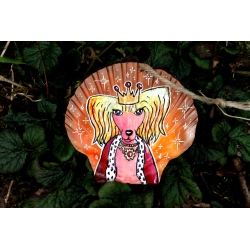 chien chinois à crête peint à la main